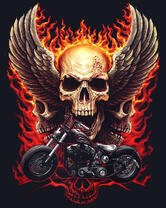 Без бренда «Коробка 20 шт: Пылающий череп с крыльями» в Новосибирске 