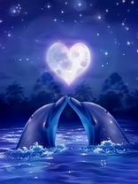 Без бренда «Дельфины под луной вида сердца (20шт)» в Новосибирске 