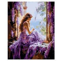 Девушка на окне с сиренью