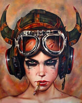 Без бренда «Девушка в шлеме с сигаретой» в Новосибирске 