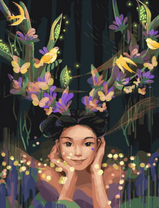 Без бренда «Темноглазая девчонка с цветами и птицами в волосах» в Новосибирске  в интернет-магазине  в Новосибирске Без бренда «Темноглазая девчонка с цветами и птицами в волосах» в Новосибирске