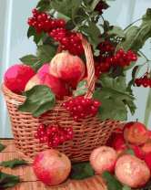 Без бренда «Плетёная корзина с калиной и яблоками» в Новосибирске 