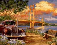 Без бренда «Американский автомобиль на фоне моста через залив» в Новосибирске  в интернет-магазине  в Новосибирске Без бренда «Американский автомобиль на фоне моста через залив» в Новосибирске
