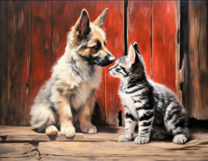 Без бренда «Знакомство котенка и щенка» в Новосибирске 