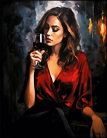 Без бренда «Девушка в красном платье с бокалом вина» в Новосибирске 