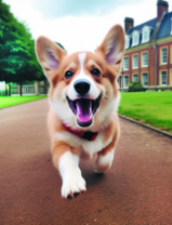 Счастливый щенок корги