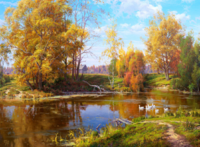 Без бренда «Осенний лес и берег реки» в Новосибирске 