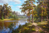 Без бренда «Хвойный лес и река» в Новосибирске  в интернет-магазине  в Новосибирске Без бренда «Хвойный лес и река» в Новосибирске