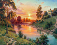 Без бренда «Вид на реку на закате» в Новосибирске 