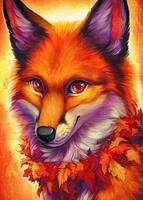 Без бренда «Хитрая лиса с осенним венком» в Новосибирске  в интернет-магазине  в Новосибирске Без бренда «Хитрая лиса с осенним венком» в Новосибирске