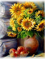 Без бренда «Кувшин с подсолнухами и корзинка с яблоками» в Новосибирске 