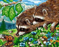 Без бренда «Еноты и бабочка на цветочной поляне» в Новосибирске 